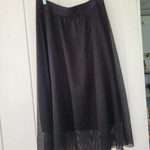 Edgy Elegance: Alfani Black Fishnet Style Skirt | Elastic Waist | Size Medium |